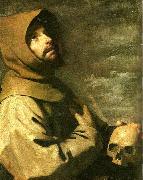 Francisco de Zurbaran st. francis meditating oil painting artist